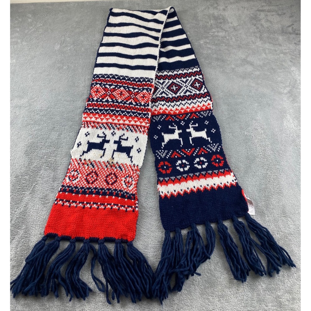 Old Navy Women's Winter Scarf Holiday Christmas Reindeer One Size